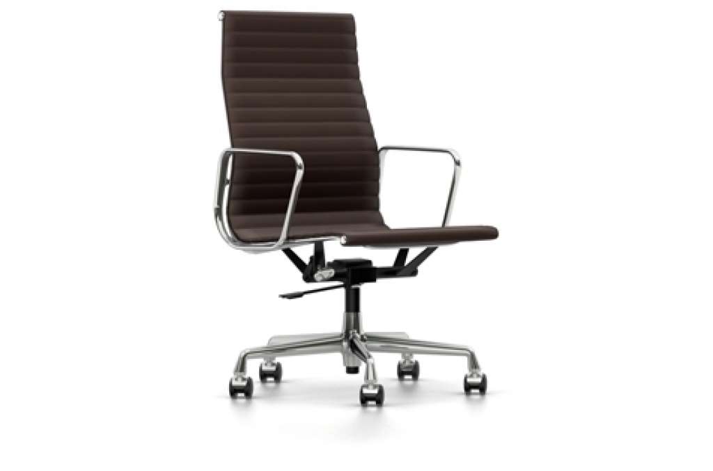 Vitra - Aluminium Sessel - EA 119 - Vitra - Leder 69 kastanie - indoor