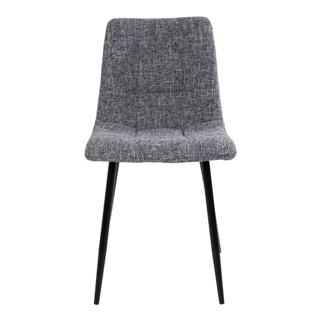 Polsterstühle in Grau Webstoff Schwarz Stahl (2er Set)