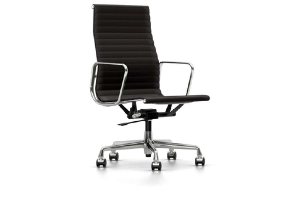 Vitra - Aluminium Sessel - EA 119 - Vitra - Leder 68 chocolate - indoor