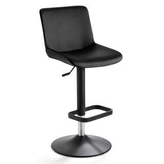 Designbarhocker in Schwarz Kunstleder drehbar