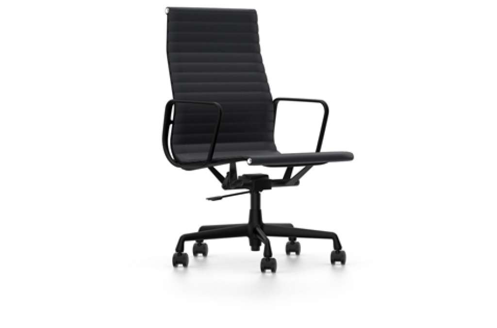 Vitra - Aluminium Sessel - EA 119 - Vitra - Leder 66 nero - indoor