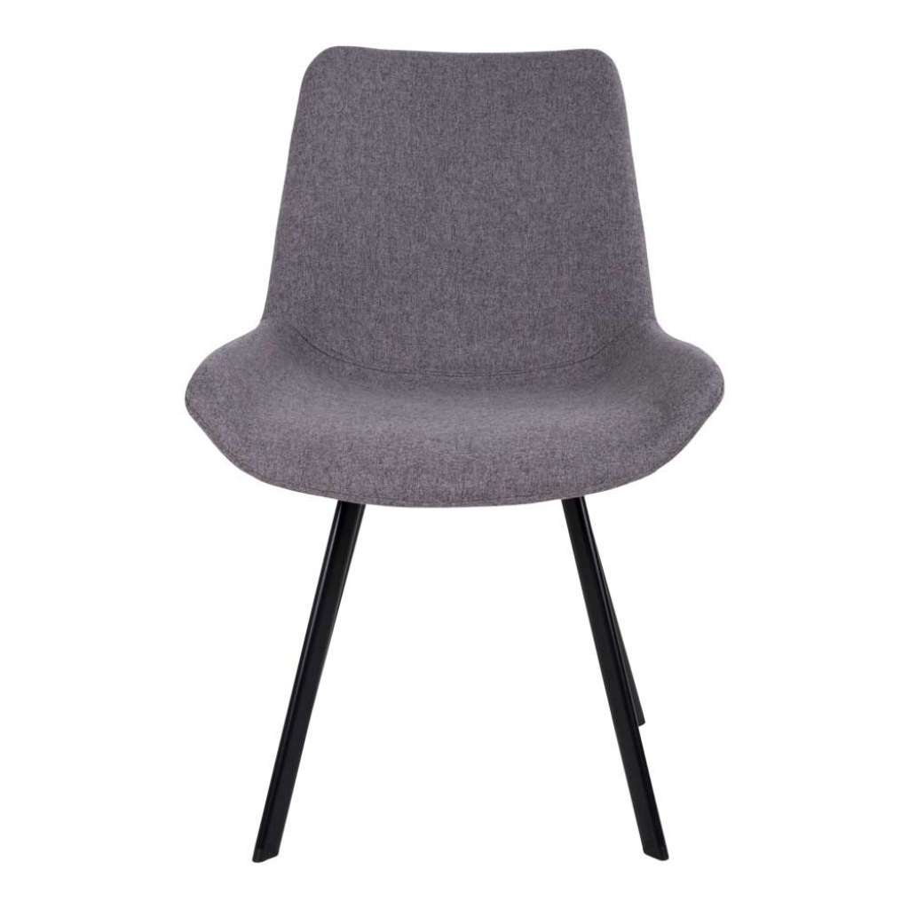 Esszimmer Polsterstühle in Grau Webstoff Metallgestell in Schwarz (2er Set)