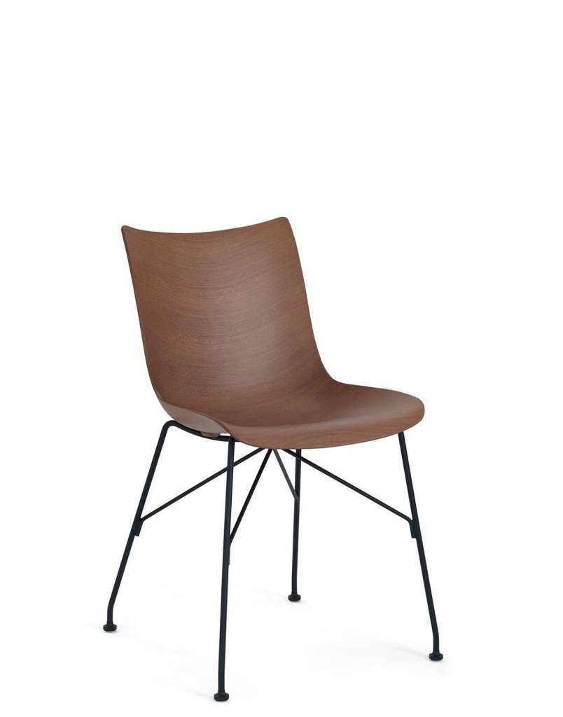 Kartell - P Stuhl - Dark Wood / Chrome - indoor