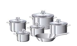Topfset, 11- teilig  Peperoni ¦ silber ¦ Edelstahl Töpfe & Pfannen & Zubehör > Topf und Pfannen-Sets - Höffner