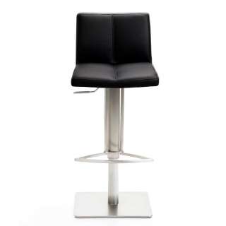 Barhocker in Schwarz und Silberfarben Rückenlehne