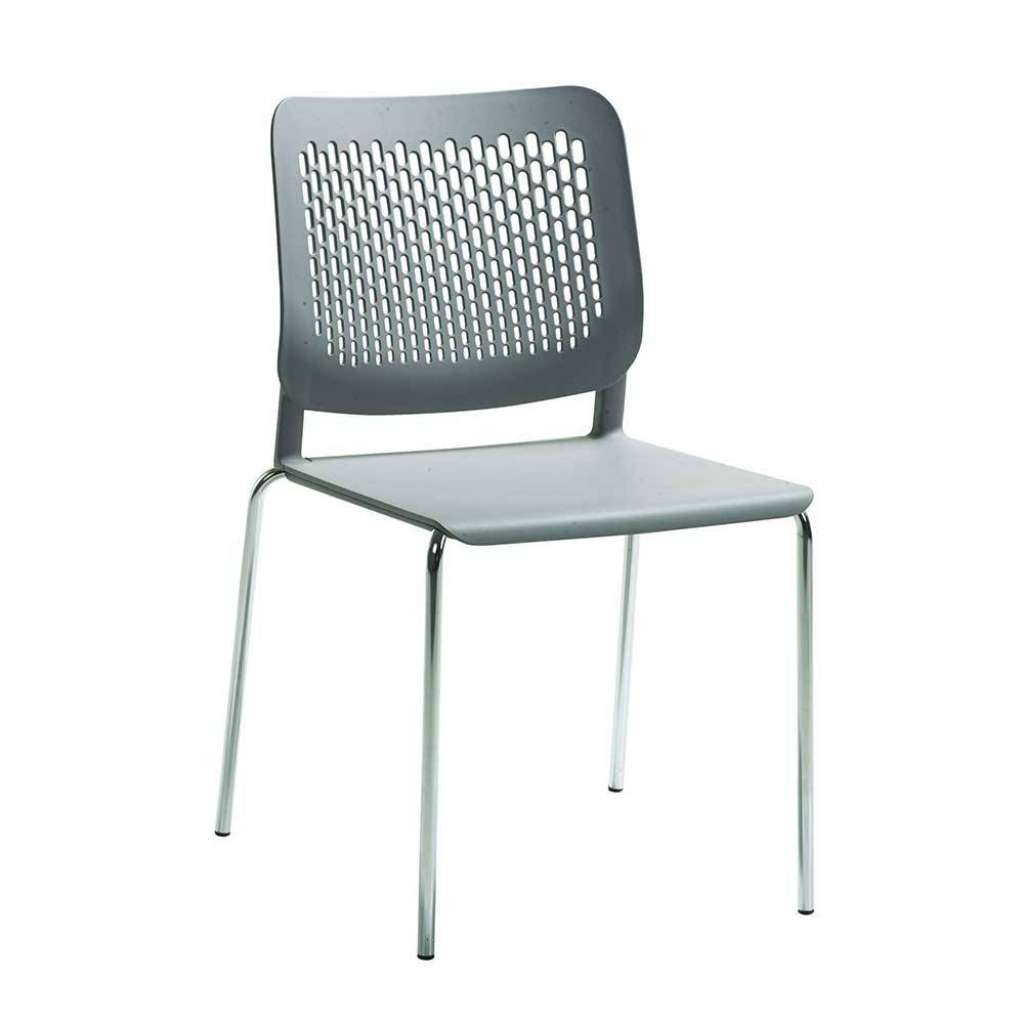 Kunststoff Stuhl in Grau Metallgestell