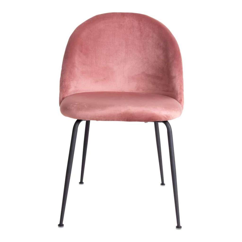 Samt Stühle in Rosa Retro Design (2er Set)