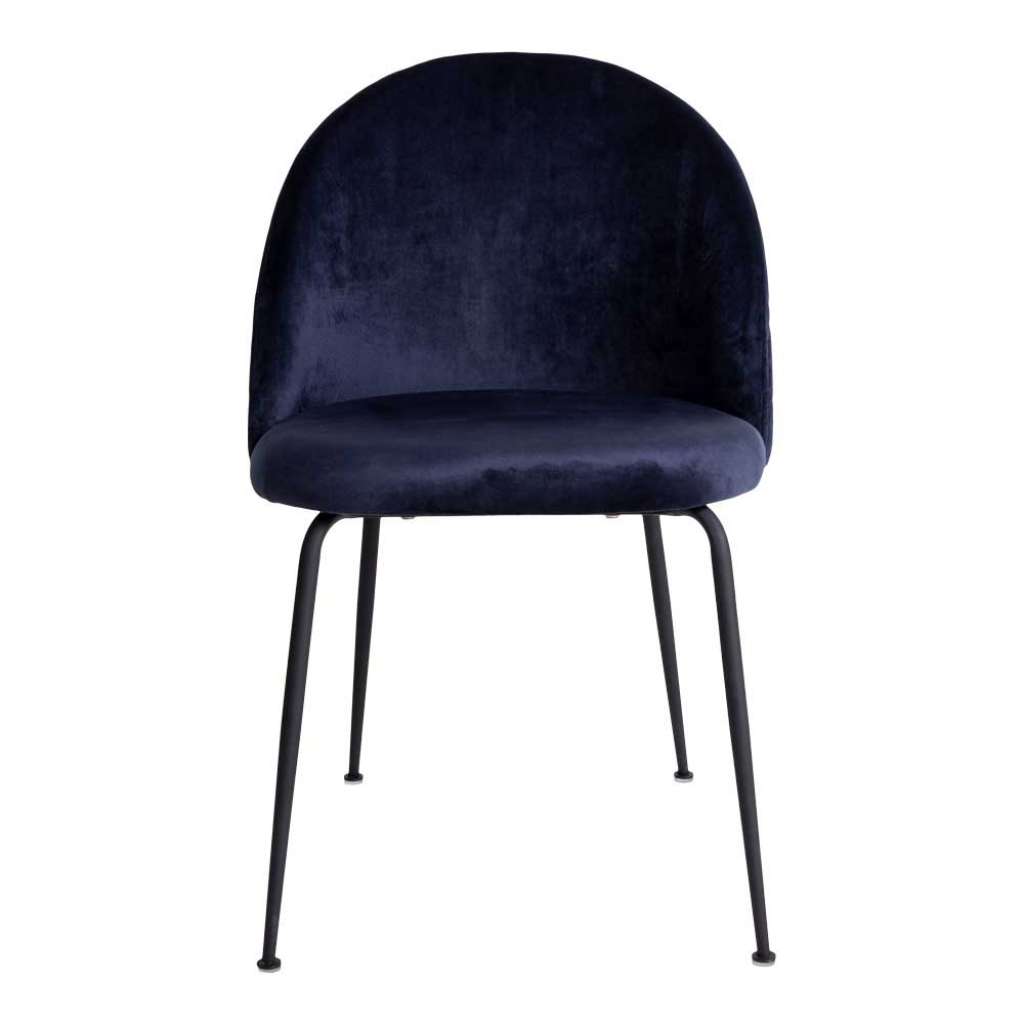 Polsterstühle in Dunkelblau Samt Retro Design (2er Set)