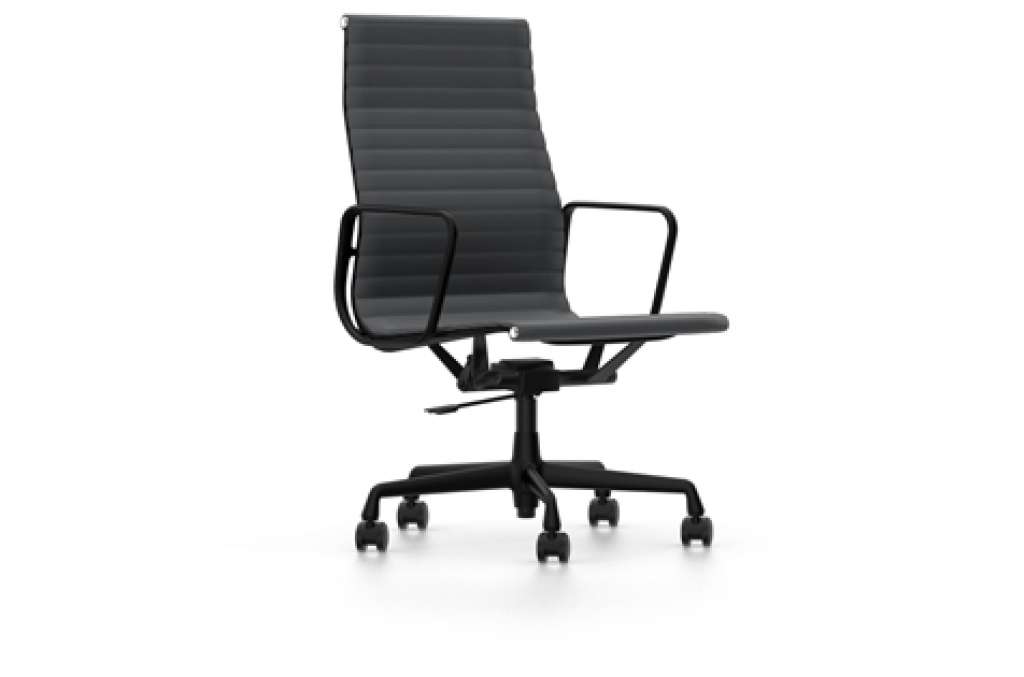 Vitra - Aluminium Sessel - EA 119 - Vitra - Leder 67 asphalt - indoor