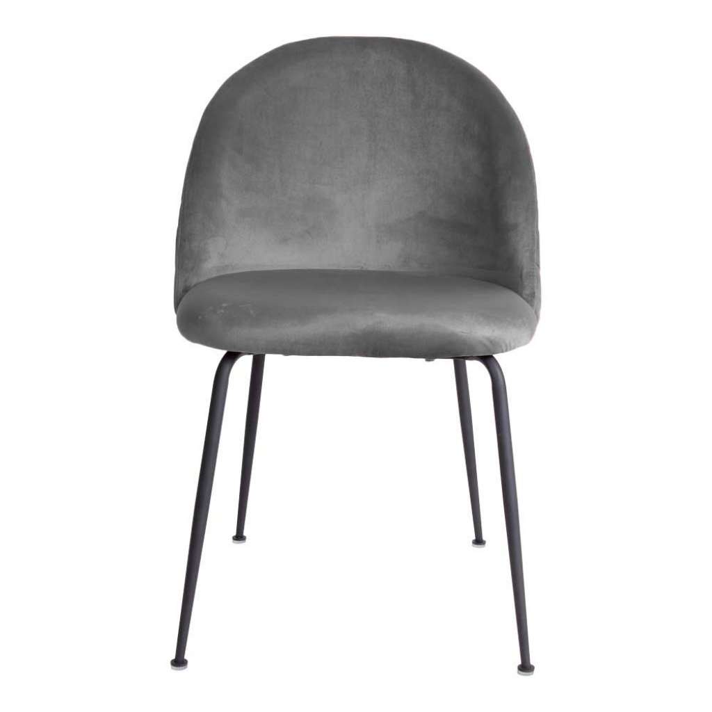 Esszimmerstühle in Grau Samt Metallgestell (2er Set)
