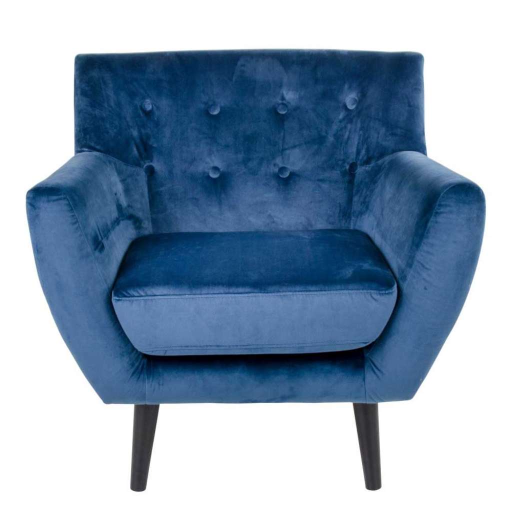 Polstersessel in Blau Samt