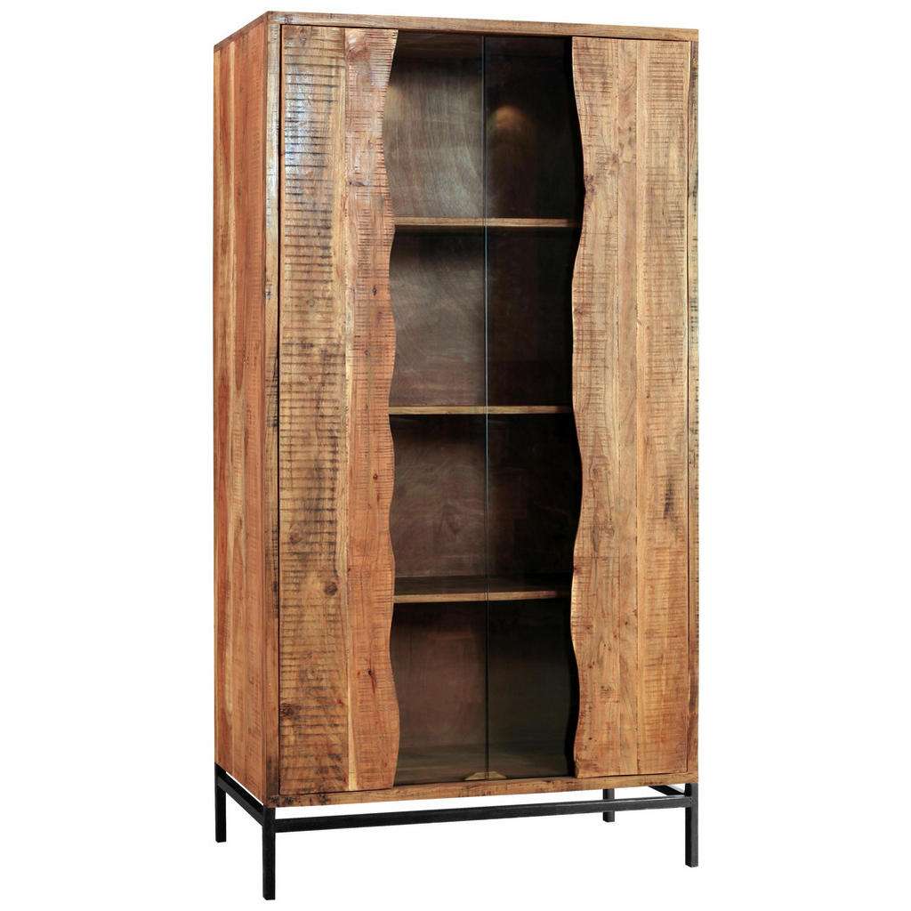 VITRINE Akazie massiv Naturfarben