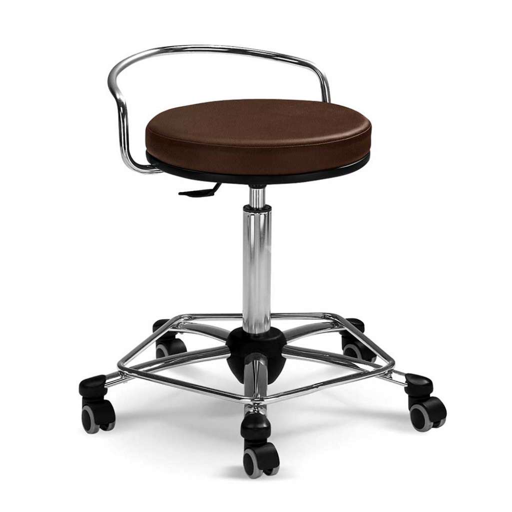 Sitzhocker in Braun Kunstleder drehbar