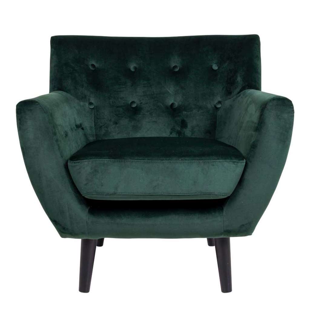 Einzelsessel in Dunkelgrün Samt Skandi Design