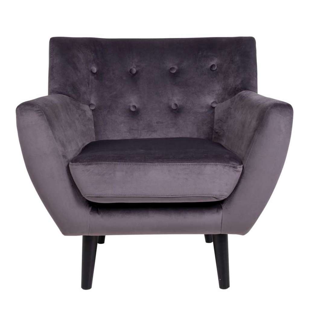 Samt Sessel in Grau Skandi Design