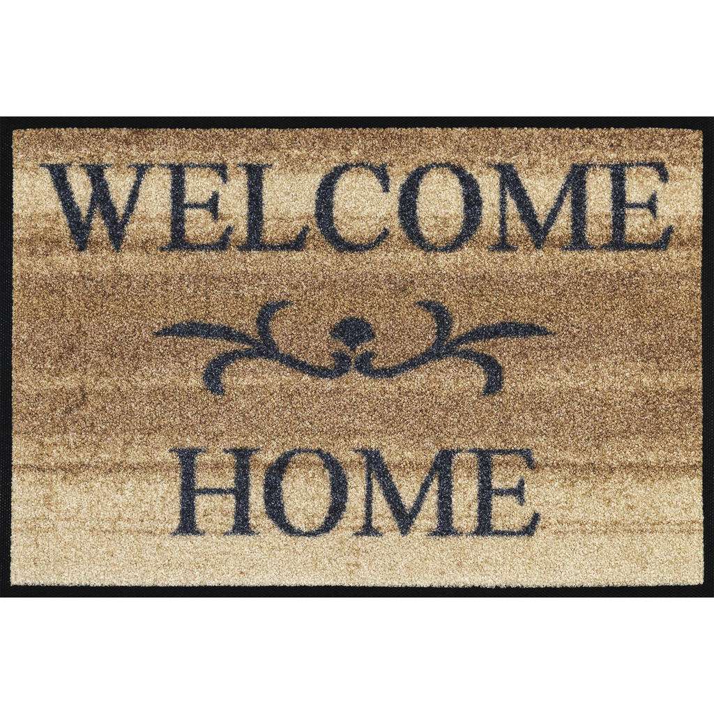 FUßMATTE 40/60 cm Texte Grau, Beige