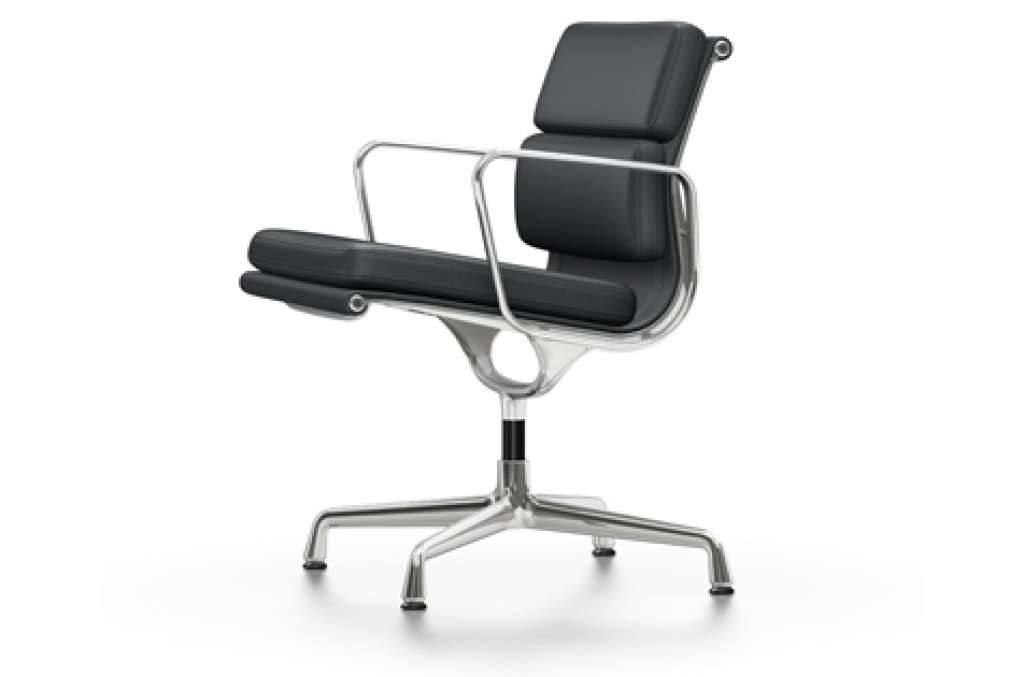 Vitra - EA 208 Soft Pad Chair - Vitra Leder 67 asphalt - indoor