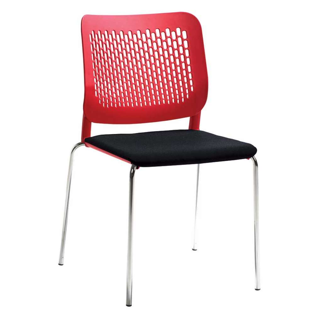 Kunststoff Esstischstuhl in Rot und Anthrazit modern