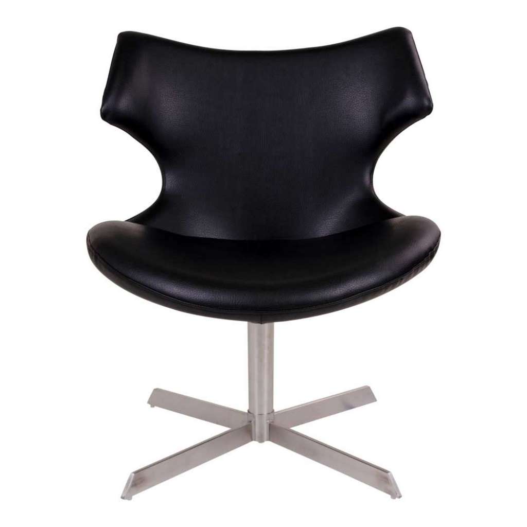 Lounge Polsterstuhl in Schwarz Kunstleder modern