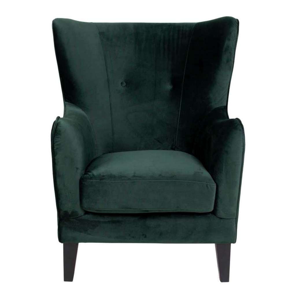 Ohrensessel in Dunkelgrün Samt Skandi Design