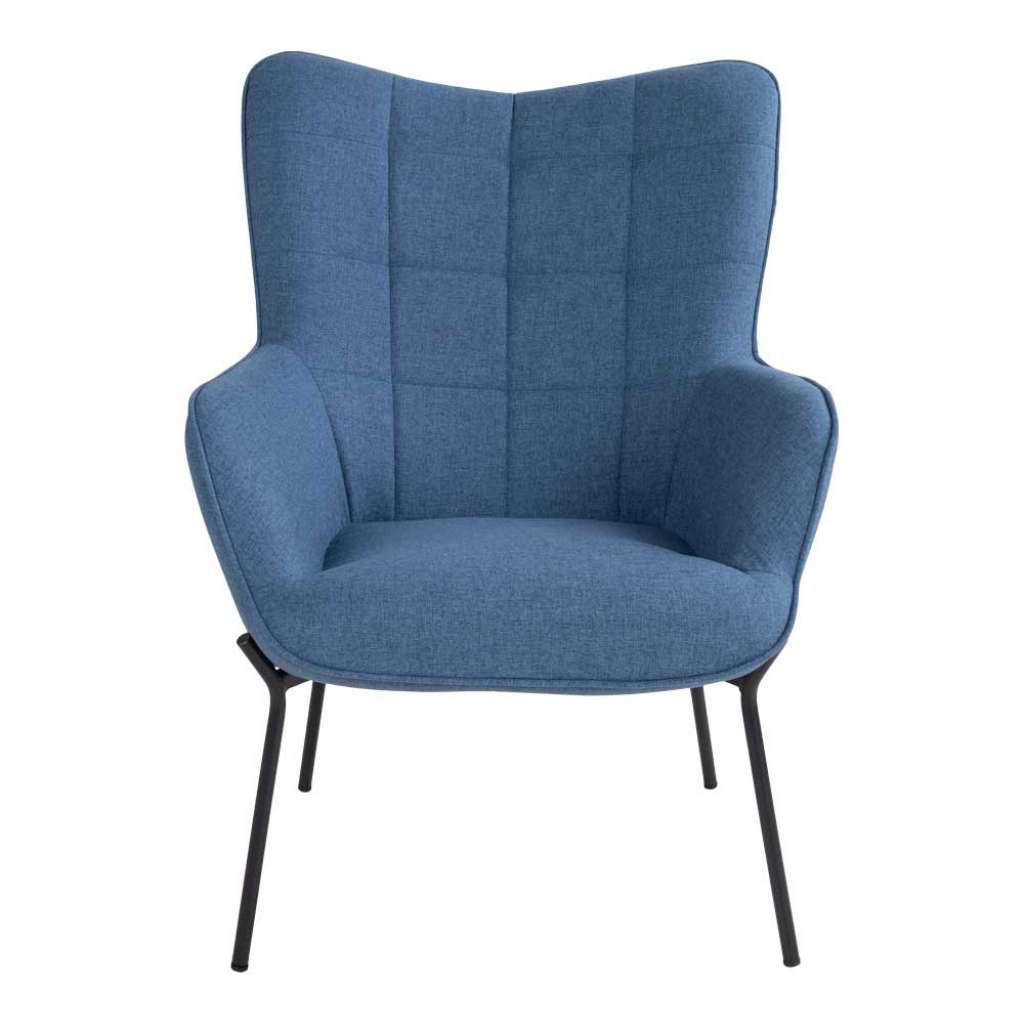 Polstersessel in Blau Webstoff Skandi Design