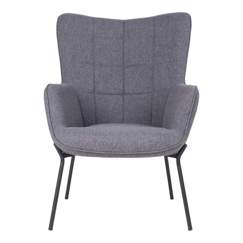 Einzelsessel in Grau Webstoff Skandi Design