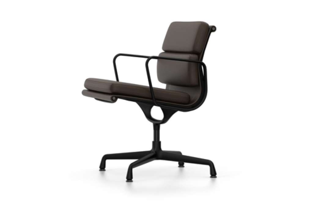Vitra - EA 208 Soft Pad Chair - Vitra Leder 68 chocolate - indoor