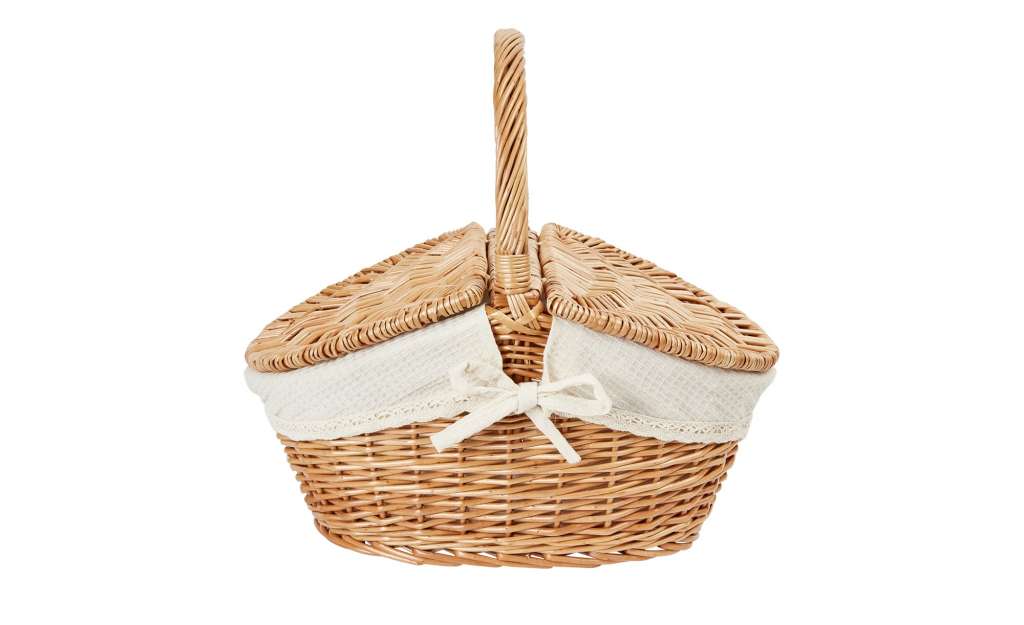 Picknickkorb ¦ holzfarben ¦ Leinen, Weide ¦ Maße (cm): B: 33 H: 32 T: 25 Aufbewahrung > Körbe - Höffner