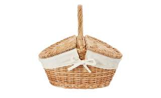 Picknickkorb ¦ holzfarben ¦ Leinen, Weide ¦ Maße (cm): B: 33 H: 32 T: 25 Aufbewahrung > Körbe - Höffner