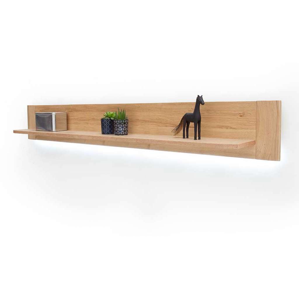 Massivholz Wandboard 140 cm breit Eiche Bianco massiv geölt
