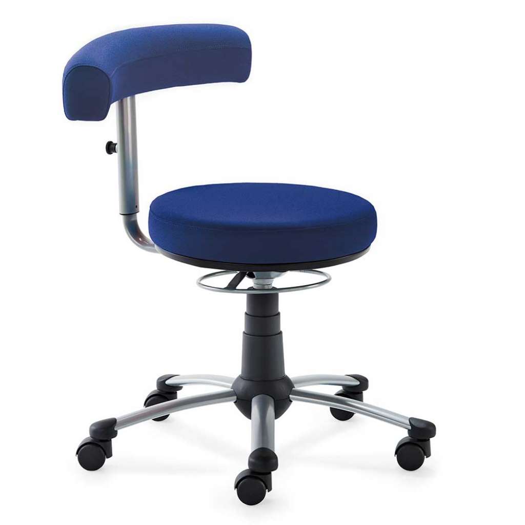 Arbeitshocker in Blau Webstoff Made in Germany