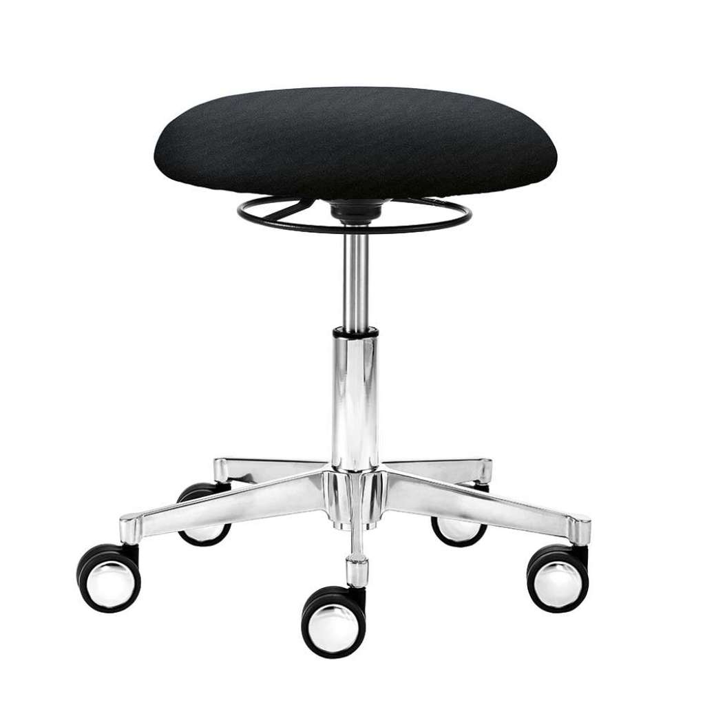 Arbeitshocker in Schwarz Webstoff dreh- und höhenverstellbar