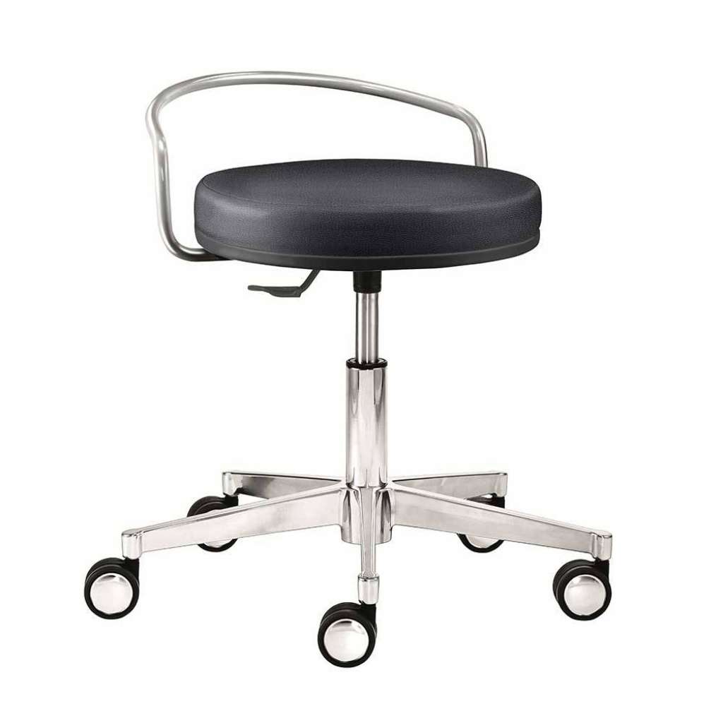 Bürohocker in Schwarz Kunstleder Gasdruck