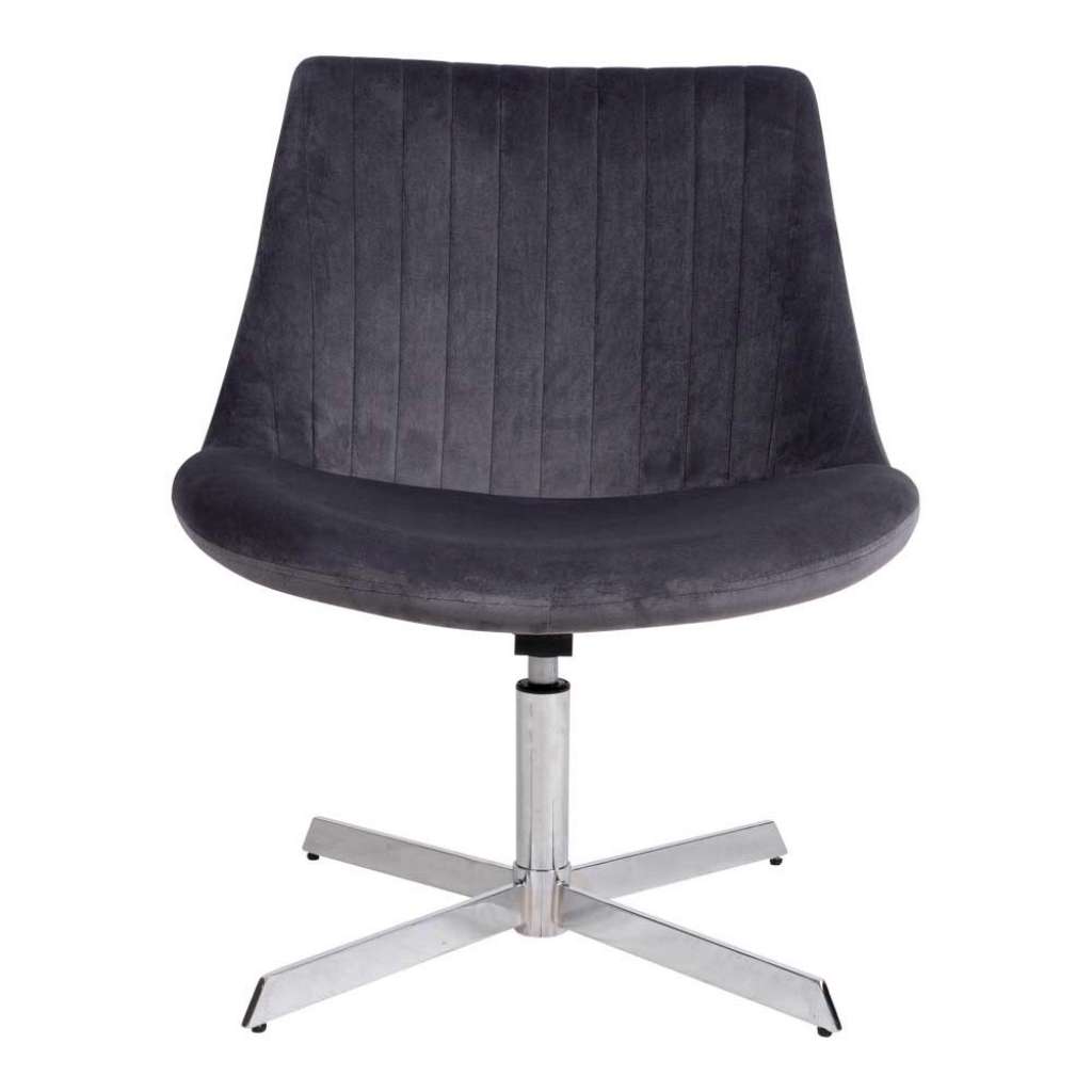 Lounge Stuhl in Grau Samt drehbar