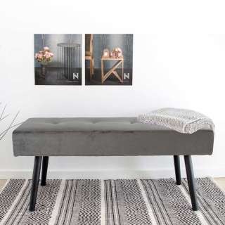 Schlafzimmerbank in Grau Samt 100 cm breit