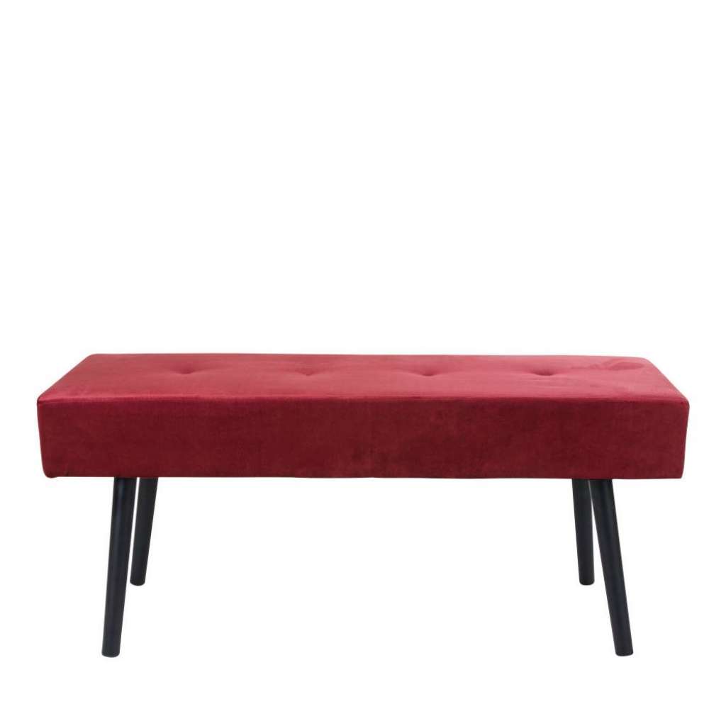 Ankleidebank in Rot Samt 100 cm breit