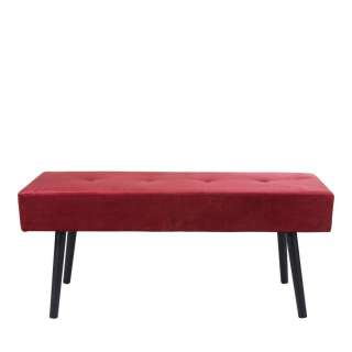 Ankleidebank in Rot Samt 100 cm breit