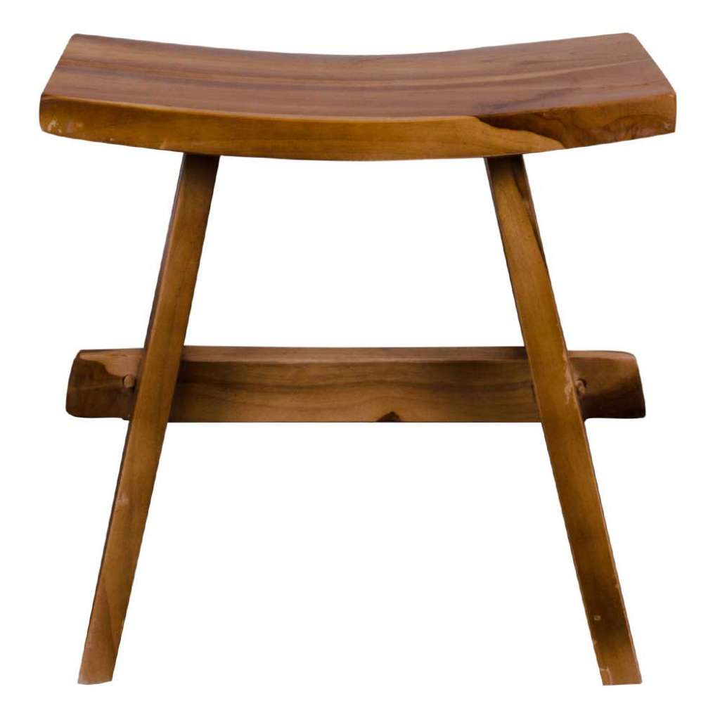 Beistellhocker aus Teak Massivholz rustikalen Landhausstil