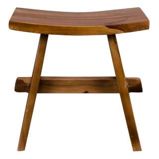 Beistellhocker aus Teak Massivholz rustikalen Landhausstil
