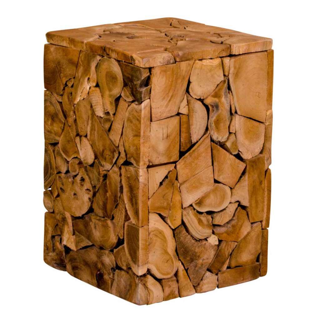 Sofa Beistelltisch aus Teak Massivholz rustikalen Landhausstil