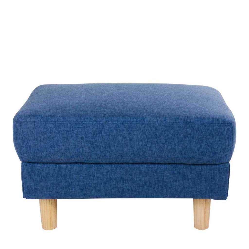 Hocker in Blau Webstoff Skandi Design