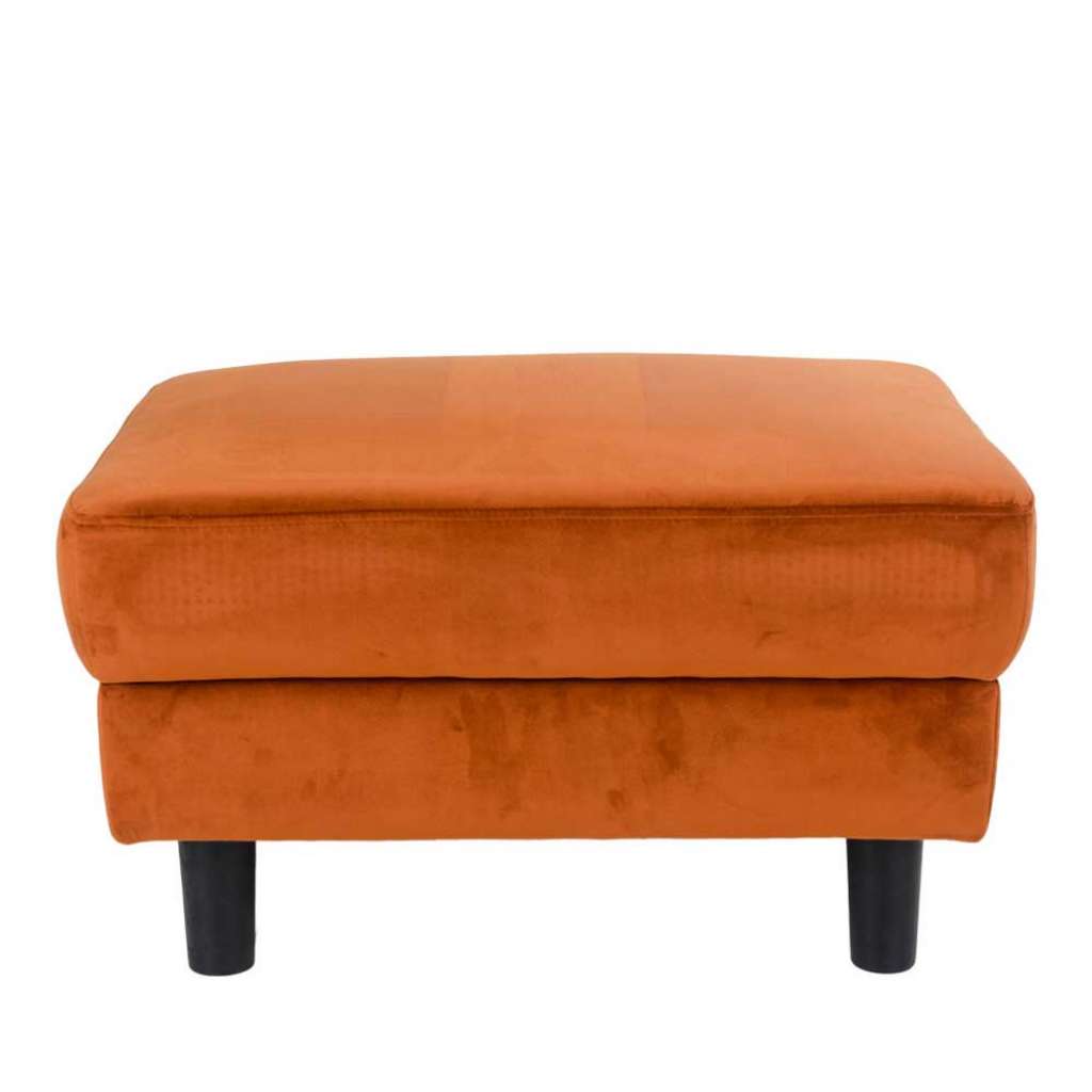 Sofahocker in Orange Samt Skandi Design