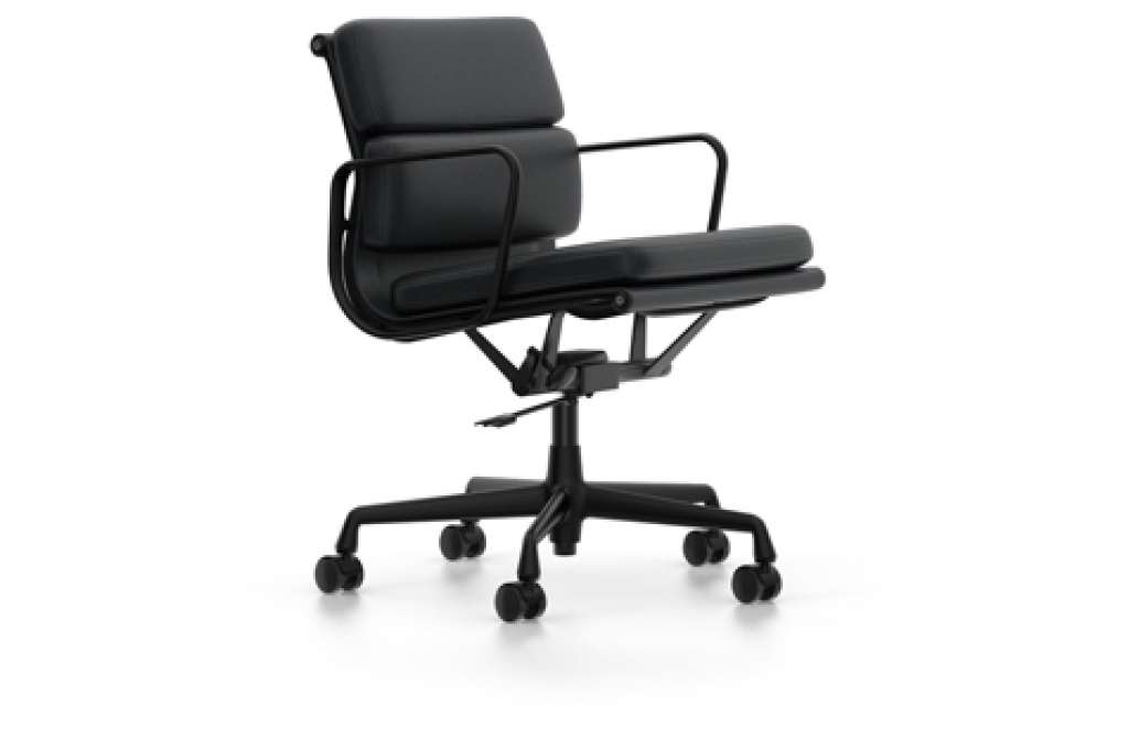 Vitra - EA 217 Soft Pad Chair - Vitra Leder 66 nero - indoor