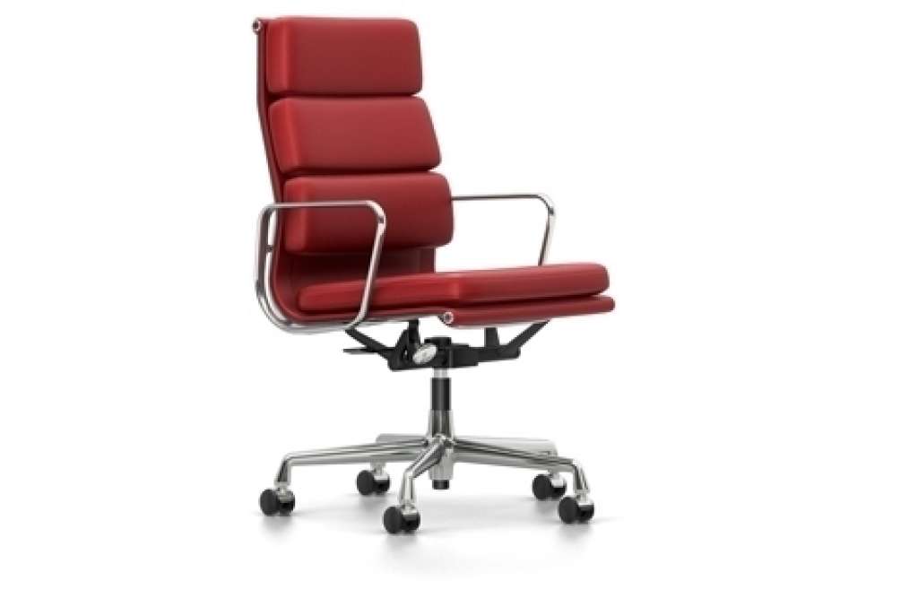 Vitra - EA 219 Soft Pad Chair - Vitra Leder 70 rot - indoor