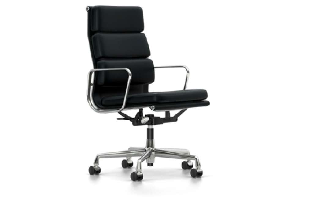 Vitra - EA 219 Soft Pad Chair - Vitra Leder 66 nero - indoor