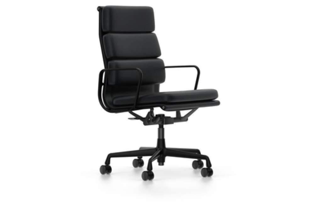 Vitra - EA 219 Soft Pad Chair - Vitra Leder 66 nero - indoor