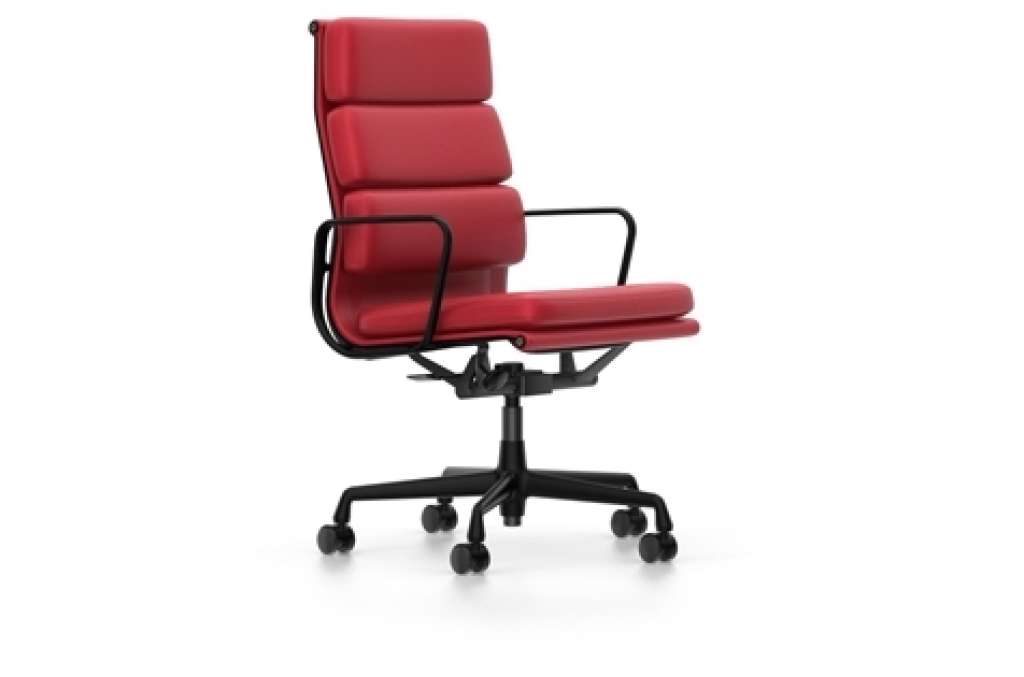 Vitra - EA 219 Soft Pad Chair - Vitra Leder 70 rot - indoor