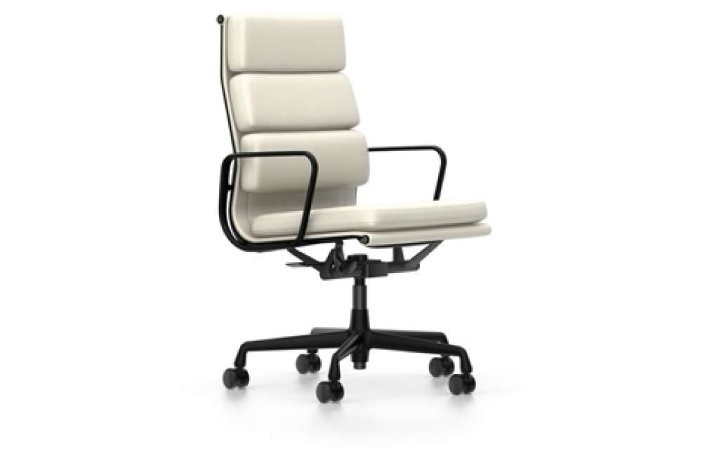 Vitra - EA 219 Soft Pad Chair - Vitra Leder 72 snow - indoor