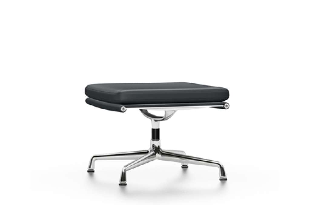 Vitra - EA 223 Soft Pad Chair - Vitra Leder 67 asphalt - indoor