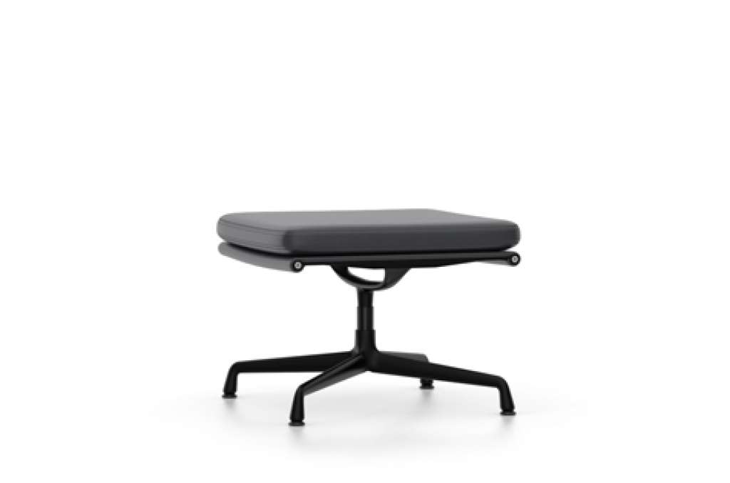 Vitra - EA 223 Soft Pad Chair - Vitra Leder 67 asphalt - indoor